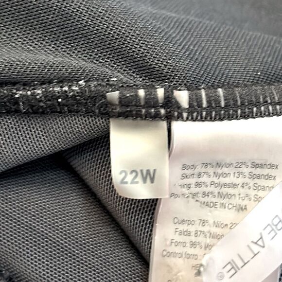 Bleu Swimdress Size 22W Rod Beattie Black Skirted - Picture 12 of 13